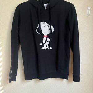 Peanuts Black Snoopy  Hoodie NWT